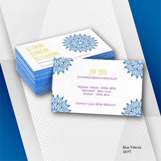 Blue Trifecta 38 PT Business Cards