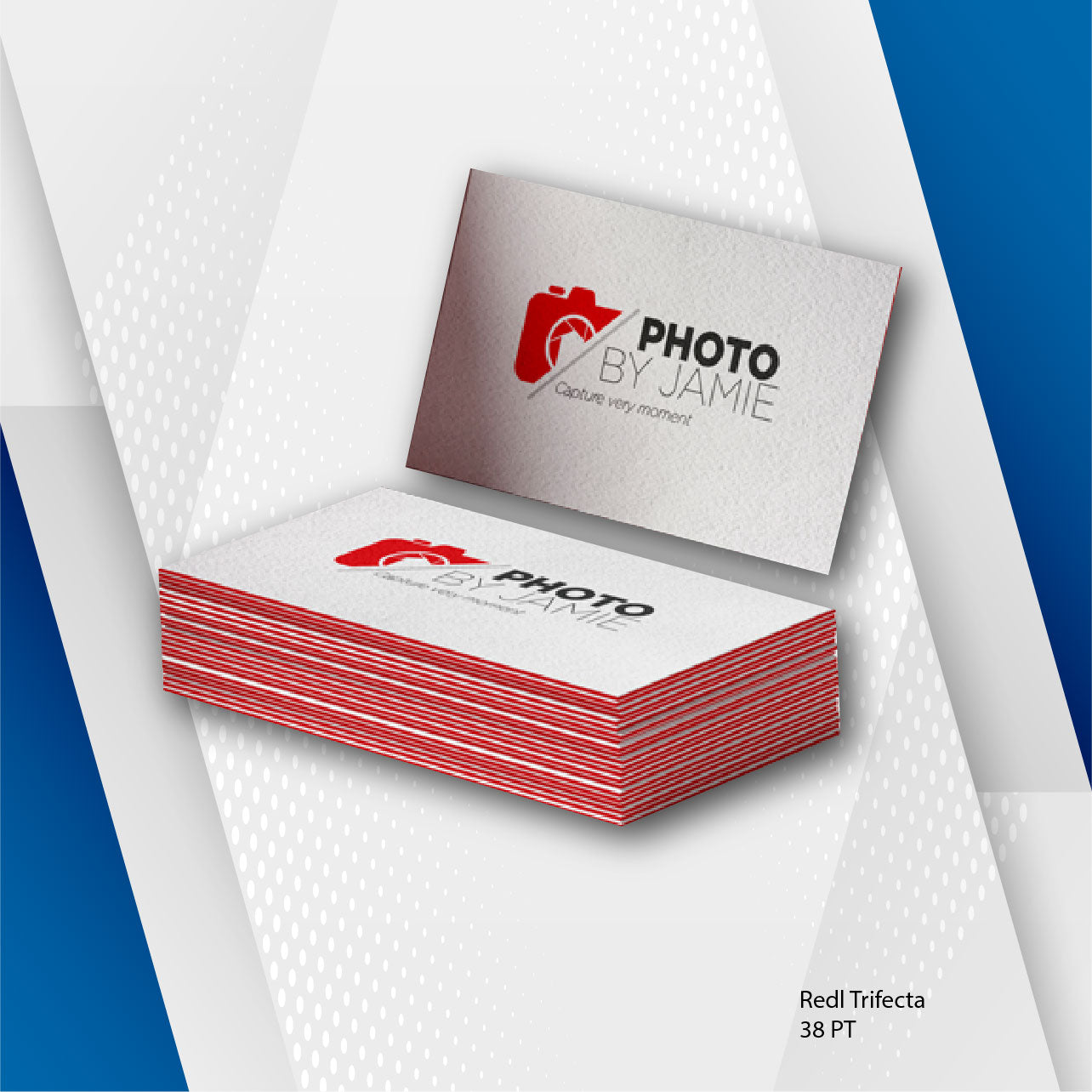 Red Trifecta 38 PT Business Cards